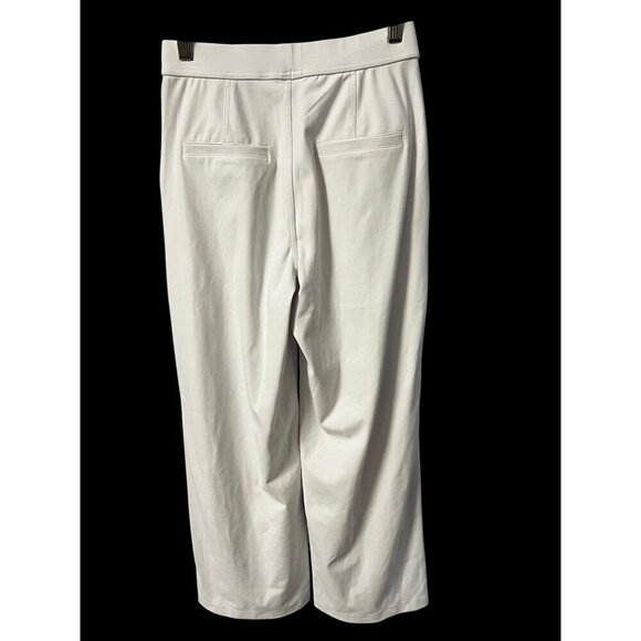 Halara Womens White Wide-Leg Cropped Pants With Pockets Stretch Fabric, STRETCH, - Picture 2 of 7